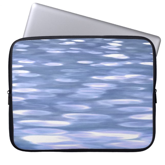 Abstracte #3: Powder blue shimmer Laptop Sleeve (Voorkant)