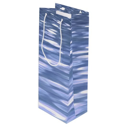 Abstracte #3: Powder blue shimmer Wijn Cadeautas (Voorkant Gekanteld)