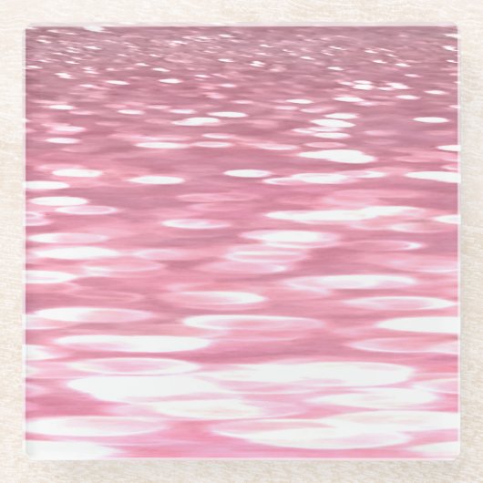 Abstracte #3: Roze shimmer Glazen Onderzetter (Voorkant)