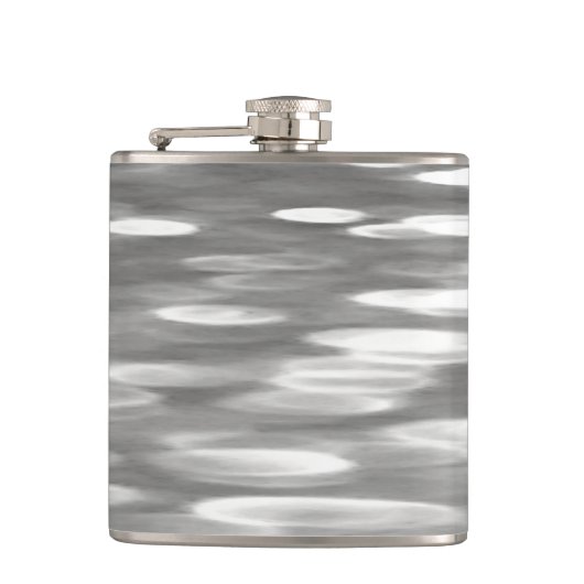 Abstracte #3: Zilver grijze shimmer Heupfles (Voorkant)