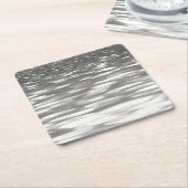 Abstracte #3: Zilver grijze shimmer Kartonnen Onderzetters (Schuin)