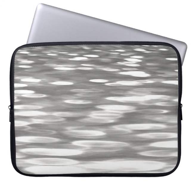 Abstracte #3: Zilver grijze shimmer Laptop Sleeve (Voorkant)