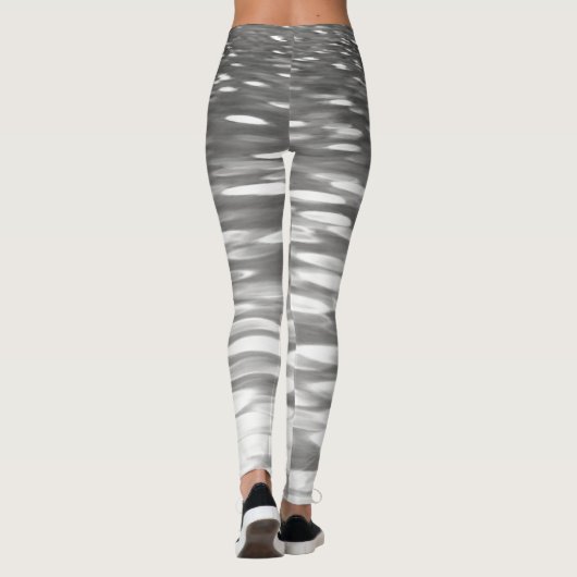 Abstracte #3: Zilver grijze shimmer Leggings (Achterkant)