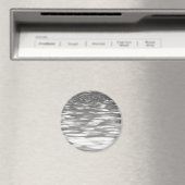 Abstracte #3: Zilver grijze shimmer Magneet (Insitu (Vaatwasser))