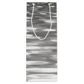 Abstracte #3: Zilver grijze shimmer Wijn Cadeautas (Achterkant)