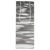 Abstracte #3: Zilver grijze shimmer Wijn Cadeautas (Voorkant)