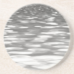 Abstracte #3: Zilver grijze shimmer Zandsteen Onderzetter