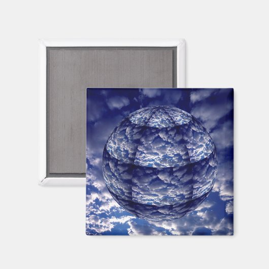 Abstracte 3D-cloud Magneet (Voorkant / Achterkant)