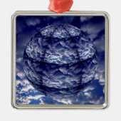 Abstracte 3D-cloud Metalen Ornament (Voorkant)