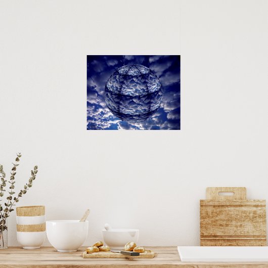 Abstracte 3D-cloud Poster (Keuken)