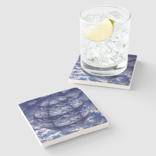 Abstracte 3D-cloud Stenen Onderzetter (Zijkant)