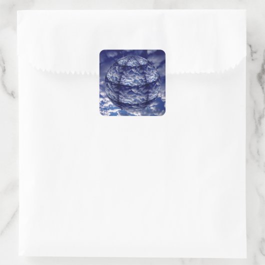 Abstracte 3D-cloud Vierkante Sticker (Tas)
