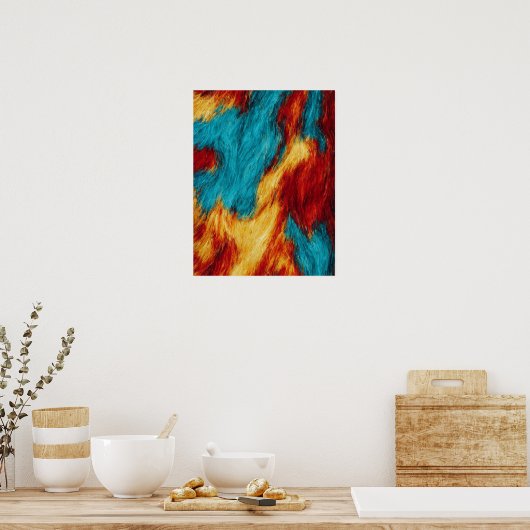 Abstracte 3D digitale olieverf Poster (Keuken)