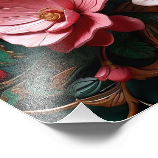 Abstracte 3D Flowers Foto Afdruk (Hoek)