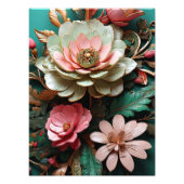 Abstracte 3D Flowers Foto Afdruk (Voorkant)