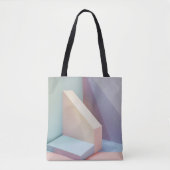 Abstracte 3D geometrische blokken pastel esthetisc Tote Bag (Voorkant)