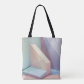 Abstracte 3D geometrische blokken pastel esthetisc Tote Bag (Achterkant)