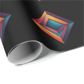 Abstracte 3D geometrische diamantgradiëntkunst Cadeaupapier (Rol Hoek)