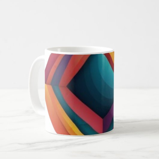 Abstracte 3D geometrische diamantgradiëntkunst Koffiemok (Voorkant links)