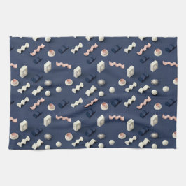 Abstracte 3D geometrische vormen Theedoek