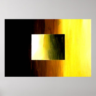 ABSTRACTE 3D GOLDEN GEEL SQUARE POSTER