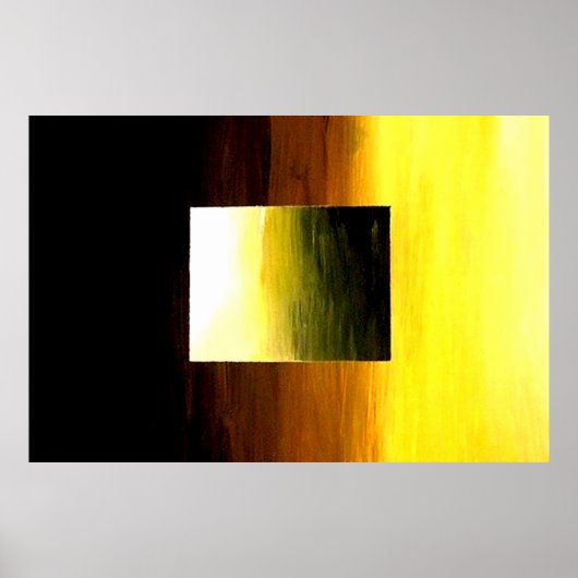 ABSTRACTE 3D GOLDEN GEEL SQUARE POSTER (Voorkant)