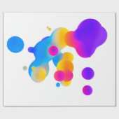 Abstracte 3d kleurrijke gradiëntdruppels vloeistof cadeaupapier (Vlak)