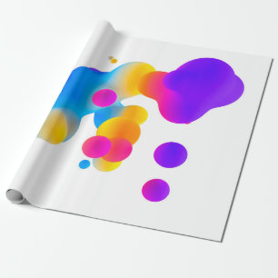 Abstracte 3d kleurrijke gradiëntdruppels vloeistof cadeaupapier