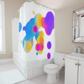 Abstracte 3d kleurrijke gradiëntdruppels vloeistof douchegordijn (In situ)