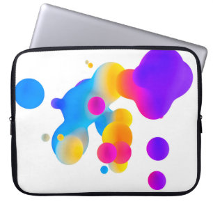 Abstracte 3d kleurrijke gradiëntdruppels vloeistof laptop sleeve