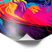 Abstracte 3D Leeuwenportret Digitale Kunst Foto Afdruk (Hoek)