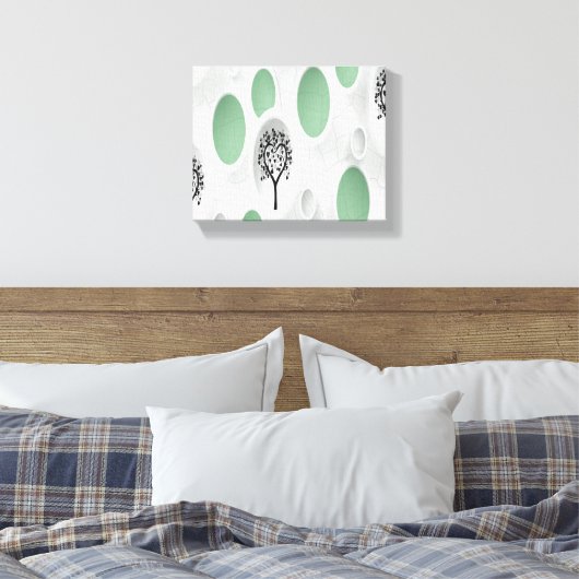 Abstracte 3D met Circles Heart Leaf Tree Canvas Afdruk (Insitu (Slaapkamer))