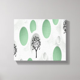 Abstracte 3D met Circles Heart Leaf Tree Canvas Afdruk