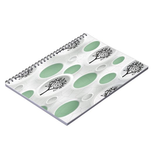 Abstracte 3D met Circles Heart Leaf Tree Notitieboek (Linkerzijde)