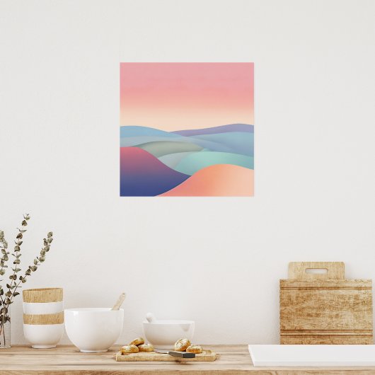 Abstracte 3D Minimalistische Kunst voor Muur Poste Poster (Keuken)