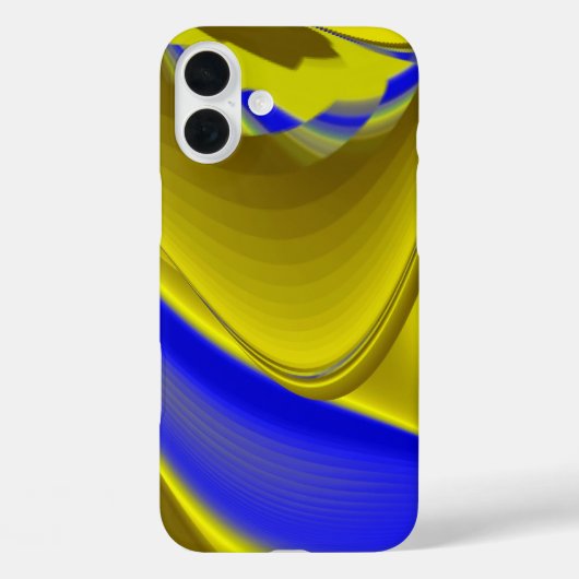 Abstracte 3D-regenboogkunst in goudgeel en blauw Case-Mate iPhone Case (Achterkant)