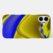 Abstracte 3D-regenboogkunst in goudgeel en blauw Case-Mate iPhone Case (Achterkant (horizontaal))