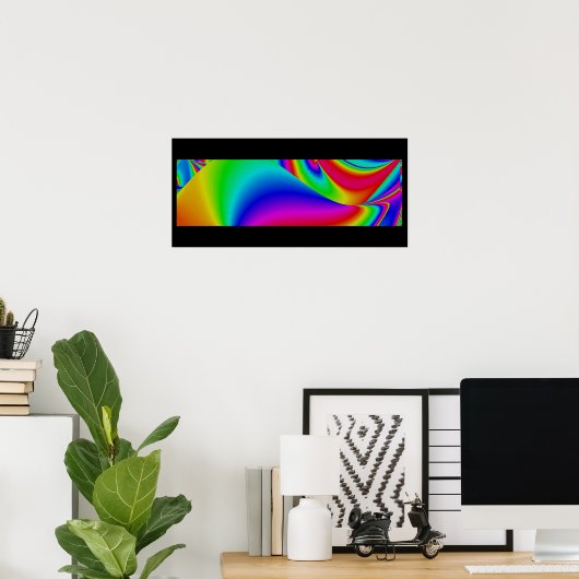 Abstracte 3D-regenboogkunst Poster (Thuiskantoor)