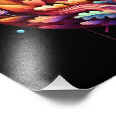 Abstracte 3D Shape Yin Yang Flowers Levendige kleu Foto Afdruk (Hoek)