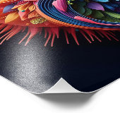 Abstracte 3D Shape Yin Yang Flowers Levendige kleu Foto Afdruk (Hoek)