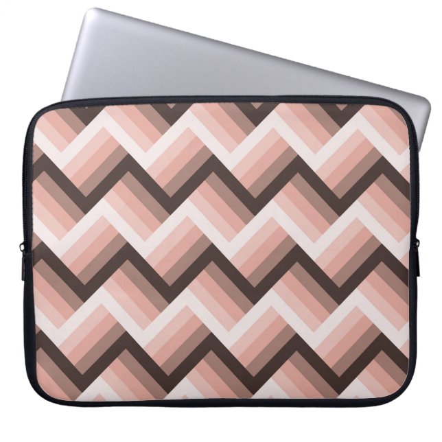 Abstracte 3D Stripe Naadloos Laptop Sleeve (Voorkant)
