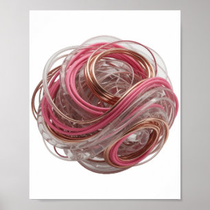 ABSTRACTE 3D-WEERGAVE VAN EEN COMPLEXE VORM MET GL POSTER