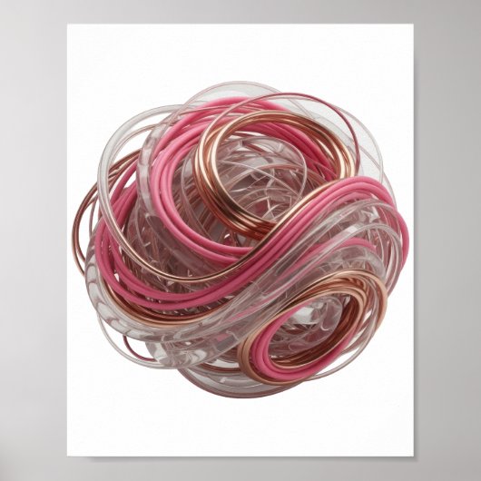 ABSTRACTE 3D-WEERGAVE VAN EEN COMPLEXE VORM MET GL POSTER (Voorkant)
