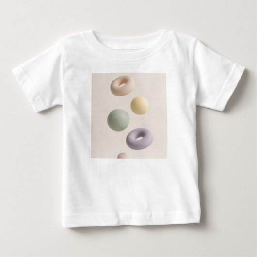 Abstracte 3D zwevende bollen en donuts (Voorkant)