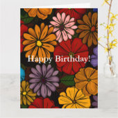 Abstracte #421 Happy Birthday! Kaart (Gele Bloem)