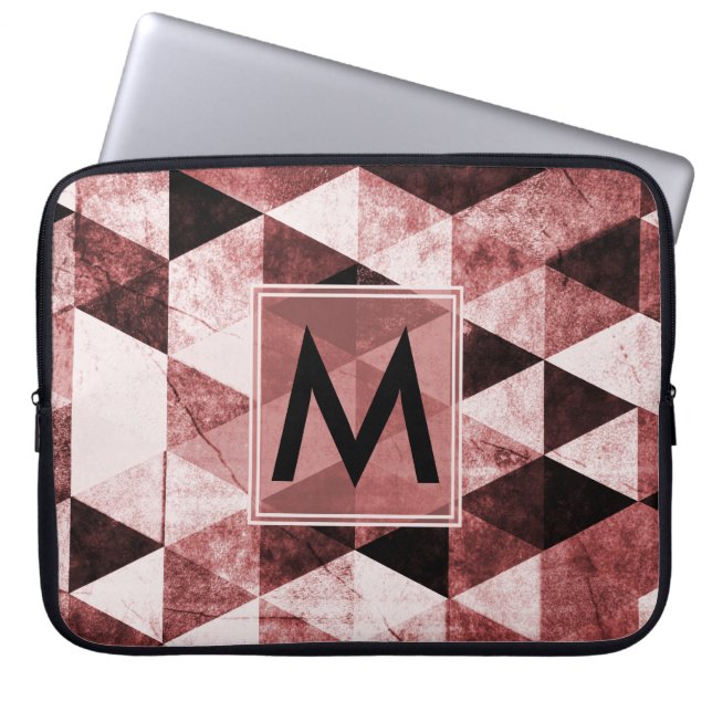 Abstracte #490 Monogrammed Laptop Sleeve (Voorkant)