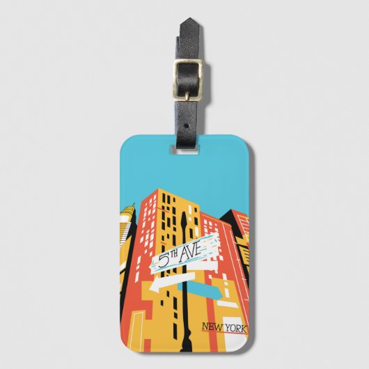 Abstracte 5th Ave New York Bagagelabel (Voorkant (verticaal))