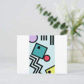 Abstracte 80s memphis pop art style graphics briefkaart (Staand voorkant)