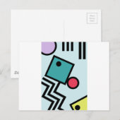 Abstracte 80s memphis pop art style graphics briefkaart (Voorkant / Achterkant)