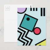 Abstracte 80s memphis pop art style graphics briefkaart (Voorkant / Achterkant)